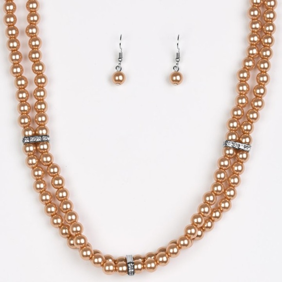 Brown Choker Necklace & Earrings